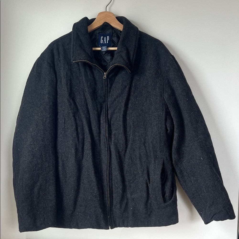GAP Men's Black Wool-Blend Zip Jacket